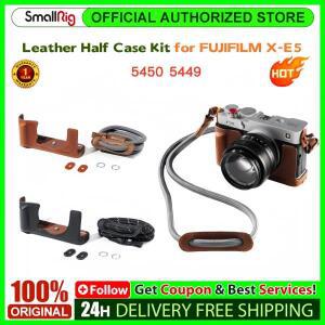 SmallRig X-E5 하프 케이스, 가죽 숄더 스트랩이 포함된 FUJIFILM 카메라 키트, 레트로 감성 5449 5450