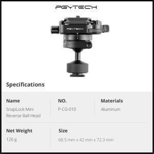 PGYTECH 역방향 볼 헤드 전방향 조정 360 ° Insta360 One X R용 파노라마 촬영 낙하 방지 디자인