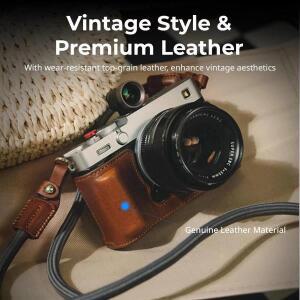 FUJIFILM X-E5용 SmallRig 가죽 케이스 키트 숄더 스트랩이 포함된 하프 브라운/블랙 색상 5449 5450