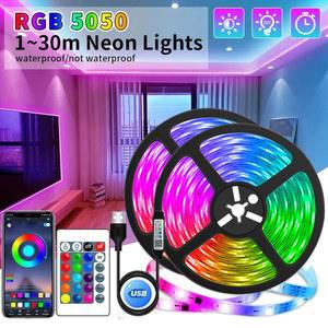 USB LED 스트립 조명 제어 색상 변경 5050 RGB LED 조명 램프 테이프 장식 TV 백라이트 다이오드