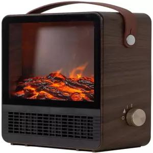 하스 브랜드 전기 벽난로 휴대용 공간 히터 3D 화염 효과 1500W 조절 가능한 온도 다이얼 자동 차단 기능이