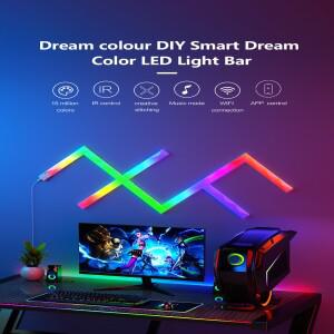 스마트 LED 라이트 바 RGB 실내 벽 조명, 와이파이 패널, 작동, 알렉사 및 구글 DIY 디자인, 앱 6