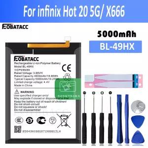 EOTABACC 하이 퀄리티 BL-49HX 배터리 Infinix Hot 20 5G X666 휴대폰 도구 100%