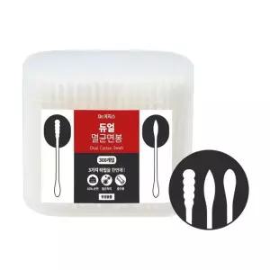 [룽스_62]듀얼 면봉 3TYPE(둥근+나선+원뿔)순면 300개입