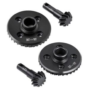 BRKRC 스틸 베벨 기어 12T-33T 오버드라이브 10T-35T 언더드라이브 차동 링 피니언 세트, TRX4 TRX6 1/10 RC 크롤러 차량 업그레이드용