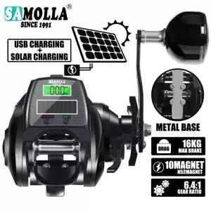 SAOLLA 대형 전자 낚시 릴 심해 얼음 방수 베이트 캐스팅 Catfishing Solar usb 충전