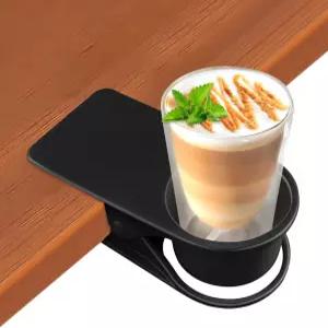 1PCS 음용 컵 홀더 칼라리 책상 병 스탠드 DIY 유리 클램프 보관 접시 클립 워터 커피 머그 디자인 블랙
