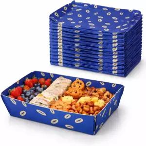 패스트푸드 콘칩 빵 스낵에 적합한 24pcs 일회용 종이 푸드 박스 점심 트레이 접이식 식품 용기 스타디움