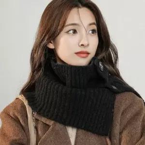 20대 30대 여성 겨울 방한 단추 넥워머 머플러 니트 목도리 털모자 방한넥워머 겨울용품