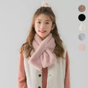 여성 겨울 넥워머 포근한 퍼 목도리 보온 방한 스카프 데일리 머플러 털목도리 울머플러