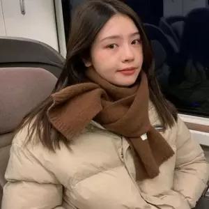 여성 무지 니트 목도리 데일리 가을 겨울 롱스카프 포인트 가방 스트랩 활용 가능