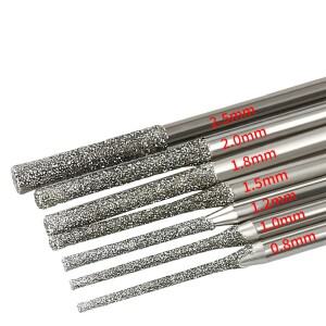 5pcs 0.8-2.5mm 다이아몬드 코팅 드릴 비트 2.35mm 생크 유리 옥 앰버 쥬얼리 목공을위한