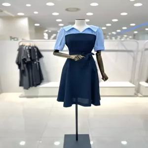 [베스띠벨리]셔츠 레이어드 벨티드 원피스 BKOAE2536 NA_CA