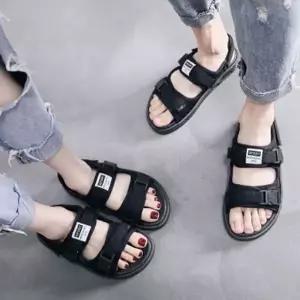 [하프클럽/]남녀 커플 샌들 찍찍이 스트랩 바캉스 여름 신발 2색