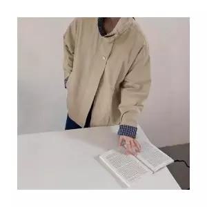 여사친 하프 가을 코트 체크 칼라 재킷 BE3