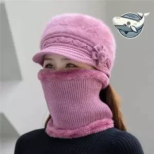 겨울 방한 니트모자 넥워머 중장년 여성용 세트 목보호폴라 목방한 넥토시 넥워모
