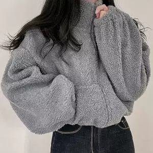 여성 하이넥 크롭 뽀글이 자켓 데일리 아우터 잠바 Xto7+8Xuh
