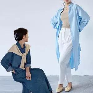 /신상오픈런 여성용 오버사이즈 롱 셔츠 원피스