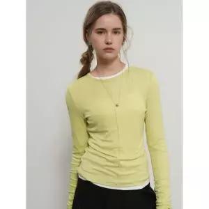 제너럴아이디어 GENERALIDEA 에어리 라운드넥 핀턱 티셔츠[LIGHT GREEN] GF1LTS505 GF1LTS505GN 122223