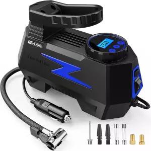 파닥월트 타이어 인플레이터 휴대용 공기 압축기 LED 및 150PSI 디지털 압력 게이지가 장착된 DC 12V 에어