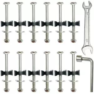 12 PCS 길이의 트램펄린 나사 3.15인치 느슨해지지 않는 볼트 및 너트 교체 부품 설치 도구 포함 길이