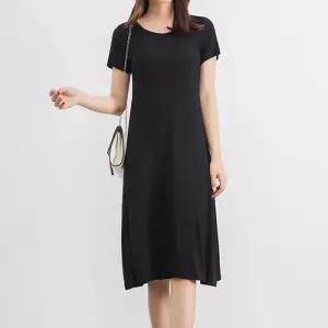 데일리 심플 디자인 라운드넥 반팔 원피스 LKO520