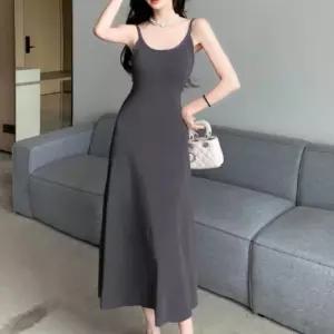 페미닌 심플 A라인 하체커버 베이직 끈 원피스