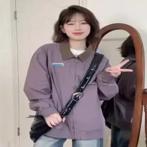 여성 가을 빈티지 점퍼 야구 자수 칼라 재킷 OP3