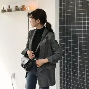 가을 소매 롤업 체크 자켓 여성가을의류 캐주얼정장