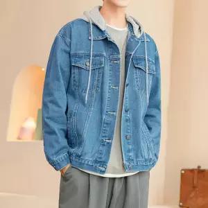 데일리 가슴 포켓 캐주얼 후드 데님 자켓 INSUM39