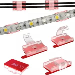 ATB LED 스트립 라이트 셀프 접착 마운팅 브래킷 및 클립 홀더 차량용 케이블 와이어 정리 캐비닛 언더