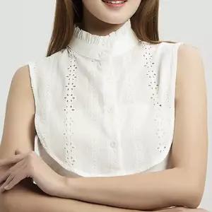 플리츠 차이나 페이크카라 레이어드 블라우스 카라