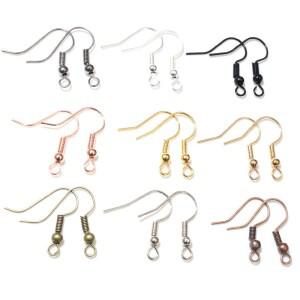 100 개몫 20x17mm DIY 귀걸이 결과 걸쇠 후크 피팅 쥬얼리 액세서리 만들기 철 Earwire