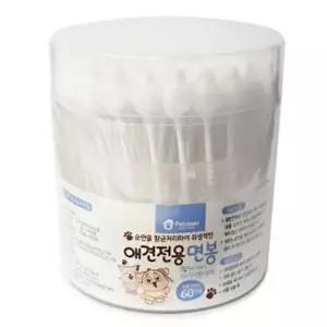 강아지용품 귀세정제 애견전용 펫크린 60개입 면봉 강아지