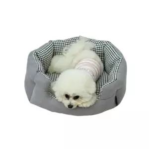 강아지쿠션 강아지 팔각 체크 방석 소형 1P 고양이 소파 침대 고양이쿠션