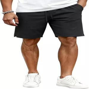 COOFANDY 남성 캐주얼 반바지 면 드로스트링 탄력 허리 경량 9인치 치노 골프 여름 해변