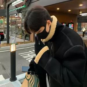 남친 점퍼 항공 라이더 다운 코트 조인스 루즈핏 하이넥 세무 퍼 일체형 OP1