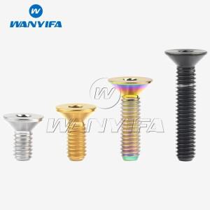 Wanyifa 티타늄 M4x 8 12 10 15 20mm 육각 알렌 소켓 카운터 싱크 볼트 나사 자전거 페달 항공기 모델