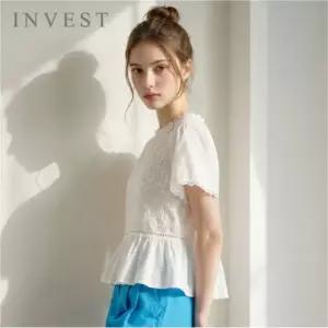 [인베스트] 리프 자수 아일렛 블라우스_IN6M1BL5751