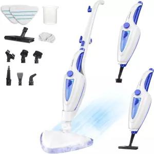 12-in-1 스팀 걸레 빠른 15초 가열 1500W 탈착식 핸드헬드 클리너 2개의 먼지 그립 패드 원목 바닥 옷 창문