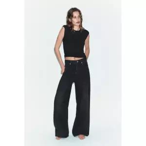 ZARA JEANS TRF EXTRA WIDE LEG TIRO ALTO - 블랙