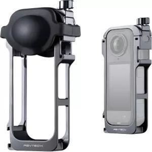 Insta360 X5용 PGYTECH 카메라 케이지 퀵 릴리스 노브가 있는 내구성 알루미늄 합금 보호 케이스 내장 콜드