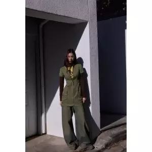 ZARA TRF 로우라이즈 배기 청바지 - 블루