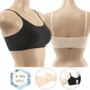 심리스 매쉬 끈 반브라 수면브라 브라렛 스포츠브라 브라캡 식물성 땀흡수 (WA860B6)