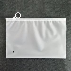 반투명 슬라이드 고리형 지퍼백 수납 파우치 25x17cm