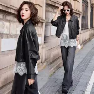 여성용 가을 캐주얼 셔링 숏 상의 가죽 코트 재킷 CH3