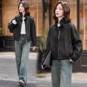 여친 가을 캐주얼 가죽 재킷 차이나 숏 코트 자켓 상의 CH3