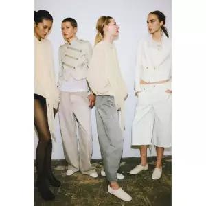 ZARA ZW 컬렉션 페이크 워싱 하이웨이스트 청바지 - 샌드