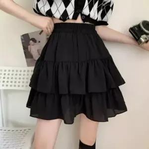 CCK1C1A여성 여름 캐주얼 캉캉 플레어 밴딩 미니 스커트