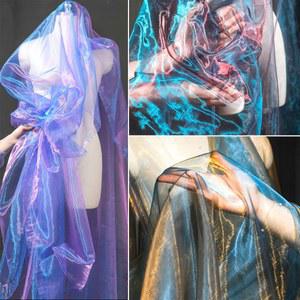 100X150CM 브르 쉬폰 ORGANZA 원단 듀얼 그라데이션 BRIDAL 쉬어 가운